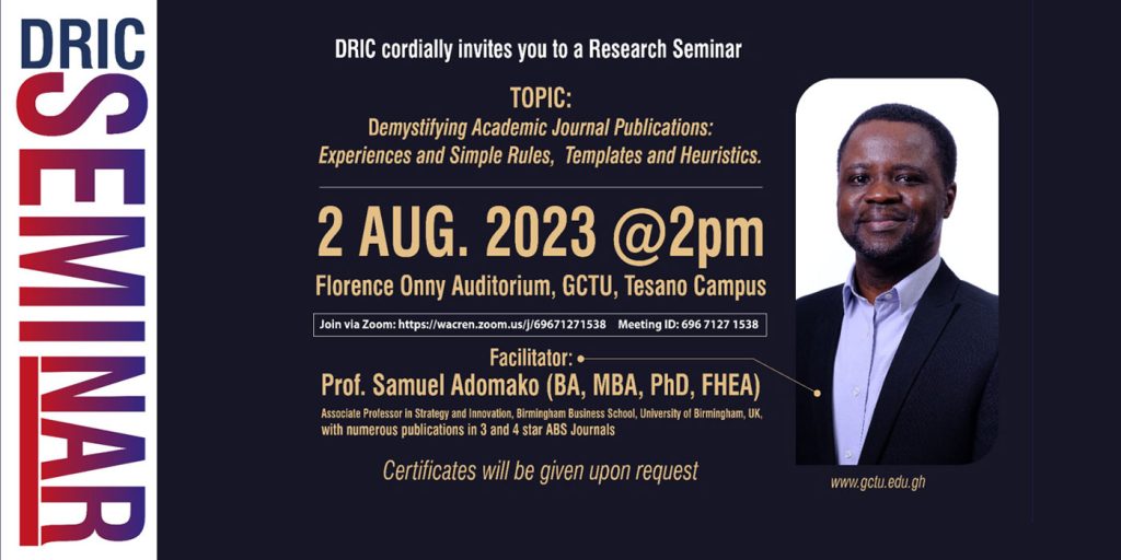 Invitation to Research Seminar: Demystifying Academic Journal ...